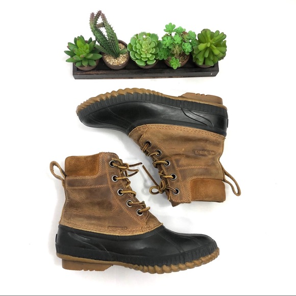 EUC Sorel Cheyanne Lace-Up Leather Duck Boot 9 - Picture 2 of 6